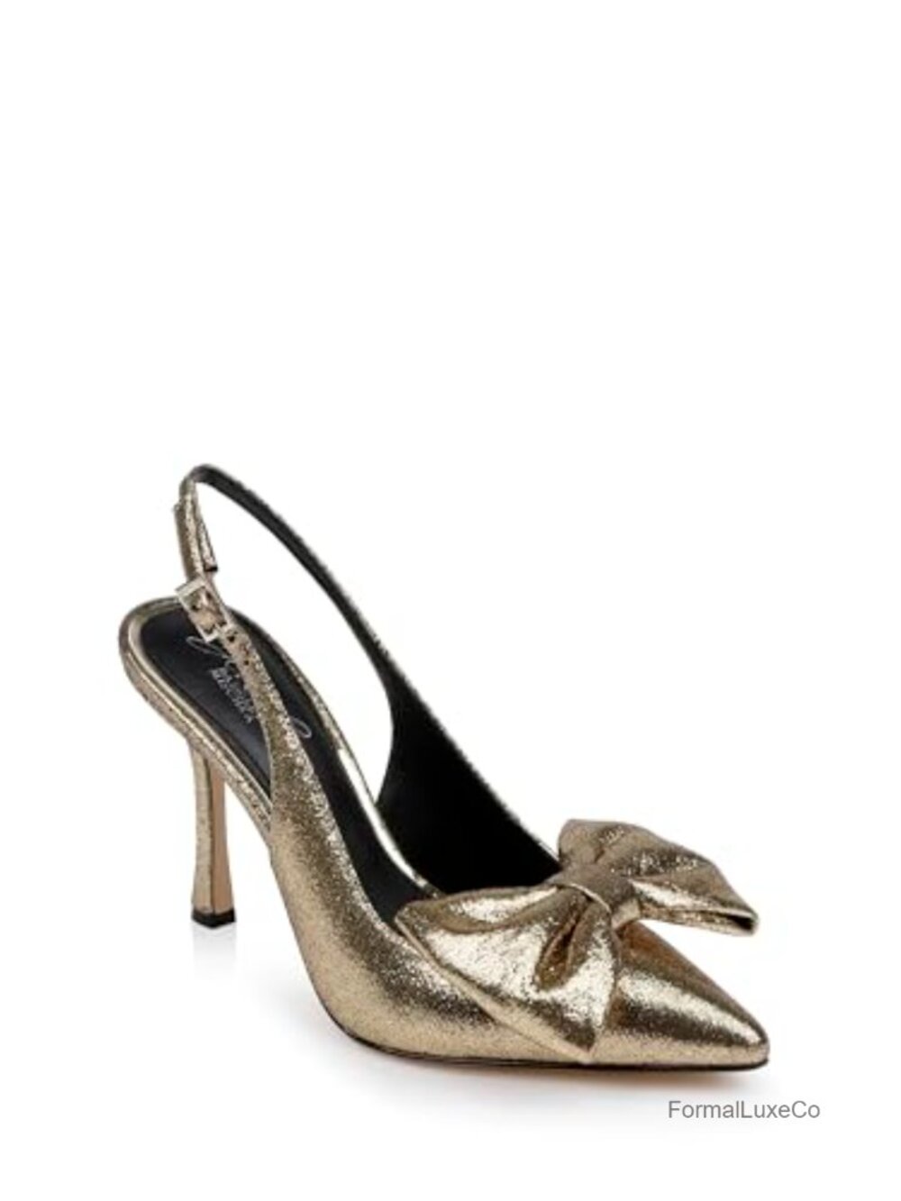 Kourtnay Stiletto Slingback Peep Toe Heels with Large Bow